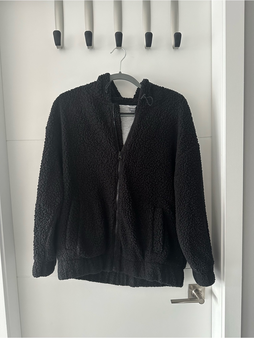 aerie Black Sherpa Oversized Jacket